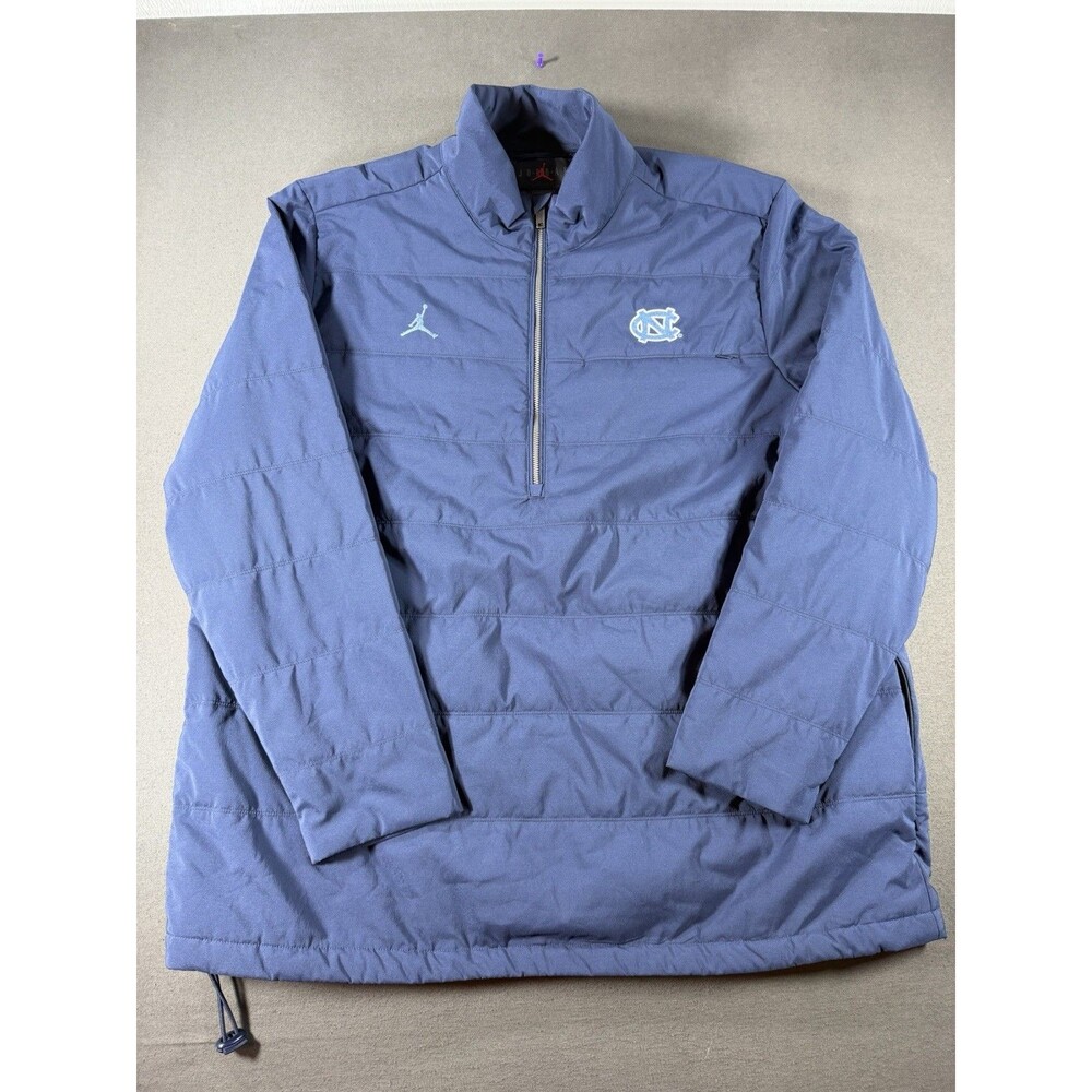 North Carolina Tarheels Puffer Jacket Mens XXL Jordan Nike Quilted 1/2 Zip UNC